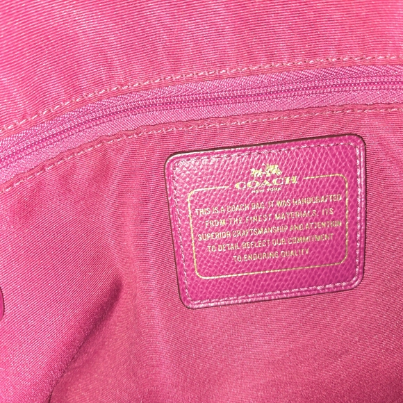 Coach Magenta Leather Tote Bag - Picture 11 of 15